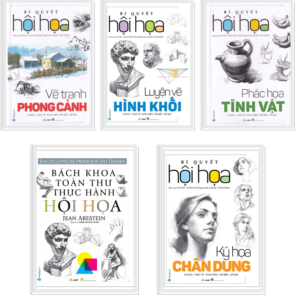 Bộ 4 Quyển Bí Quyết Hội Họa + Bách Khoa Toàn Thư Thực Hành Hội Họa